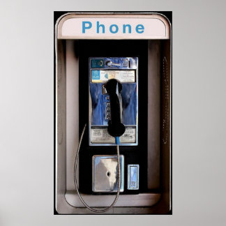 Affiche Téléphone public de New York, cabine téléphonique