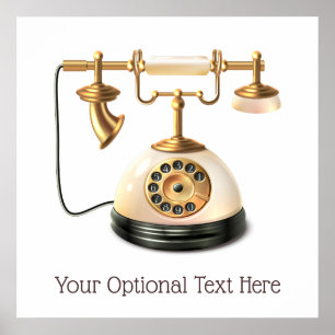 Affiche Téléphone rétro-texte personnalisé