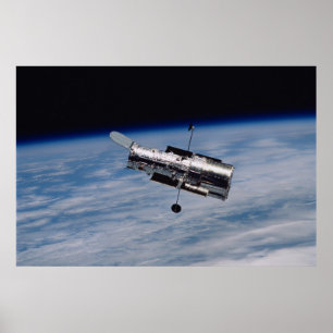 Affiche Télescope spatial Hubble et Terre