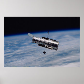 Affiche Télescope spatial Hubble et Terre