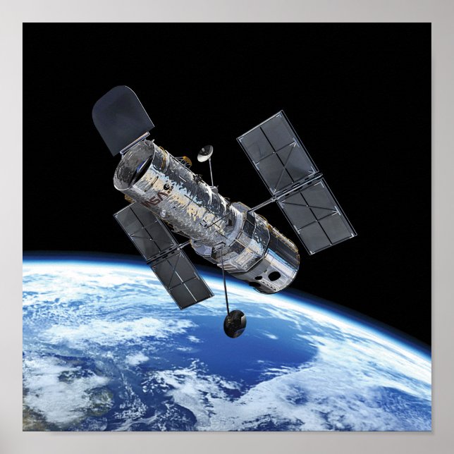 Affiche Télescope Spatial Hubble Sur Terre Orbit Photo NAS (Devant)