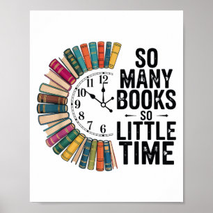 Affiche Tellement De Livres Peu De Temps, Rétro Bookish Bo
