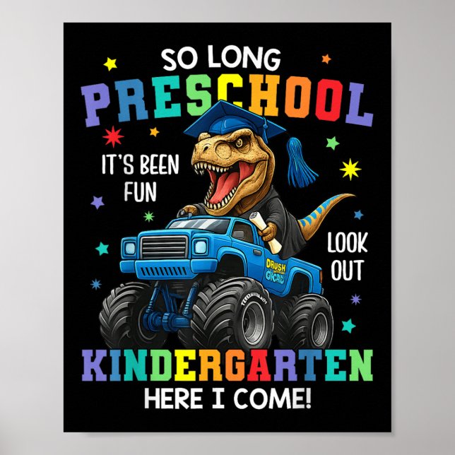 Affiche Tellement long Diplôme préscolaire Cl 2025 Dinosau (Devant)