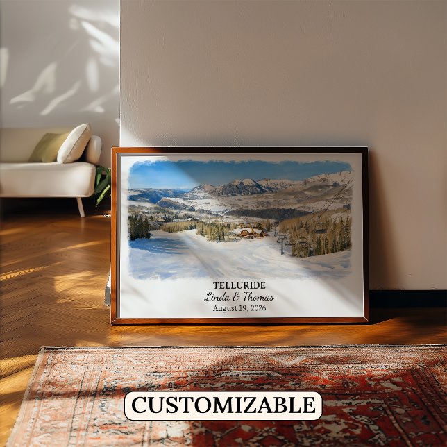 Affiche Telluride Colorado, Aquarelle, Sur mesure (Créateur téléchargé)
