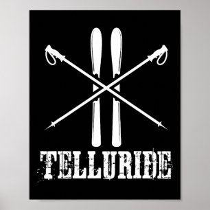 Affiche Telluride Colorado Ski Poles Ski Poles Down Hil