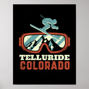 Affiche Telluride Colorado Ski Rétro Snowboard
