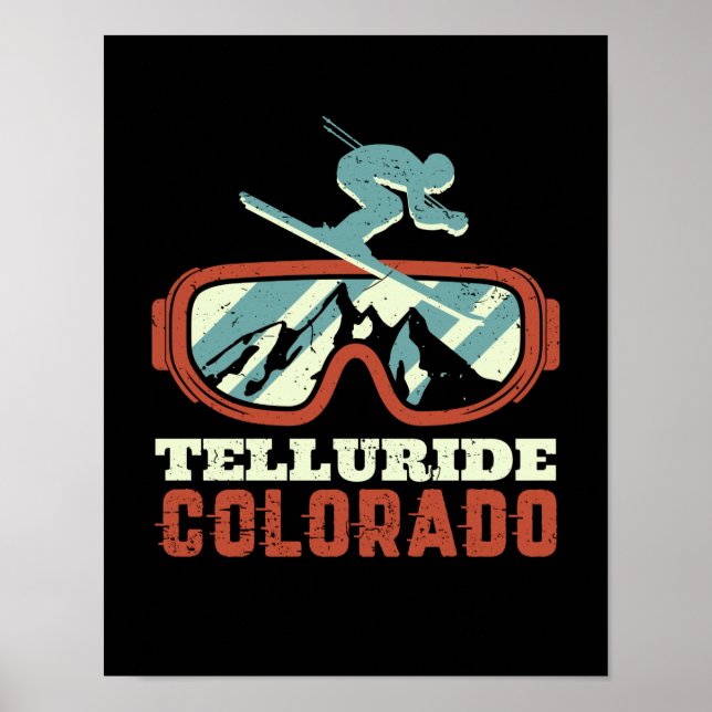 Affiche Telluride Colorado Ski Rétro Snowboard (Devant)