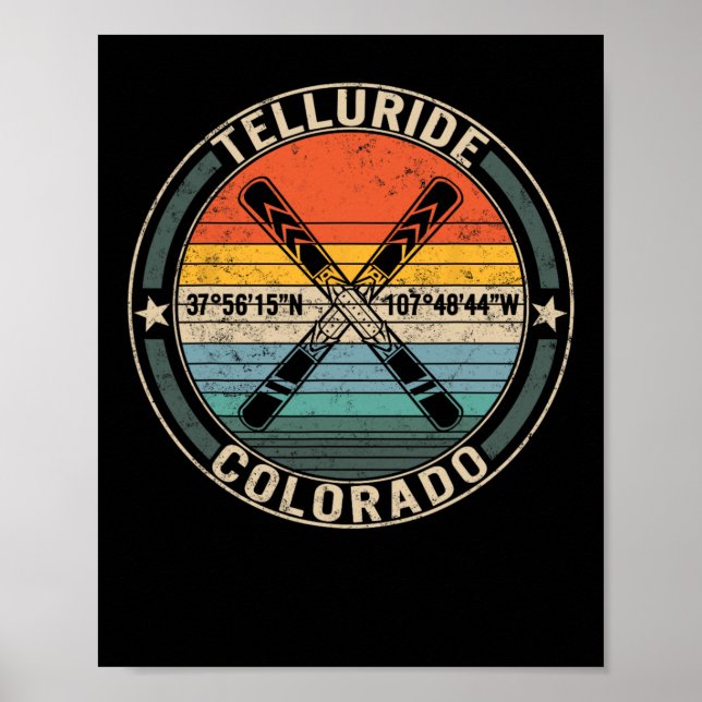 Affiche Telluride Colorado Ski Ski Snowboard Snow Mo (Devant)