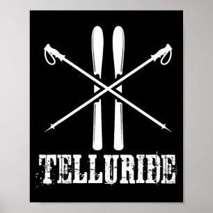 Affiche Telluride colorado ski skieur ski bâtons vers le b