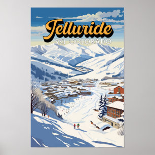 Affiche Telluride Colorado Voyage d'hiver Art Vintage