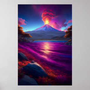 Affiche Témoin de la beauté d'une éruption volcanique