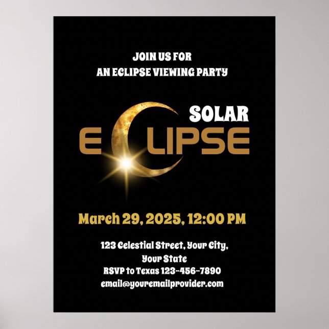 Affiche Témoin de l'éclipse solaire partielle 3/29/2025 (Devant)