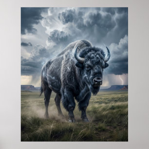 Affiche Tempête de Bisons de la Prairie Tonnerre