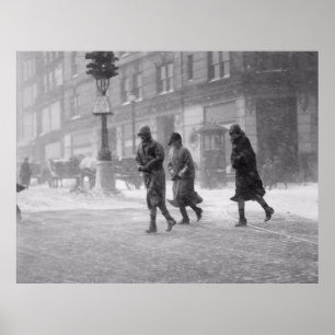 Affiche Tempête de neige à Boston décembre 1936