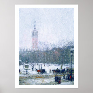 Affiche Tempête de neige. Carré Madison par Childe Hassam