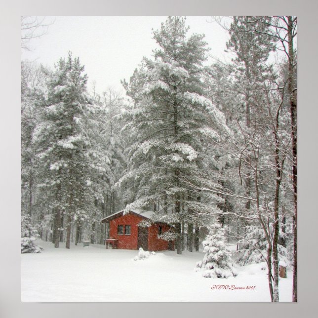 Affiche Tempête de neige en hiver - Customisée (Devant)