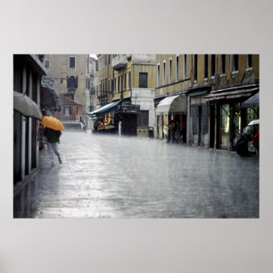 Affiche Tempête de pluie à Venise, Italie