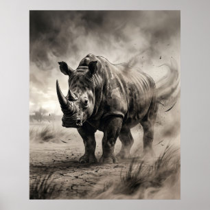 Affiche Tempête de poussière de rhinocéros Sumi