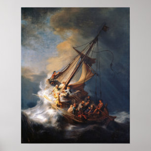Affiche Tempête de Rembrandt Mer de Galilée Peinture