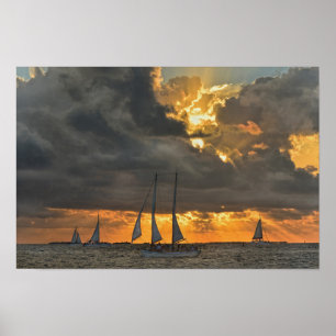 Affiche Tempête imminente au coucher du soleil à Key West,