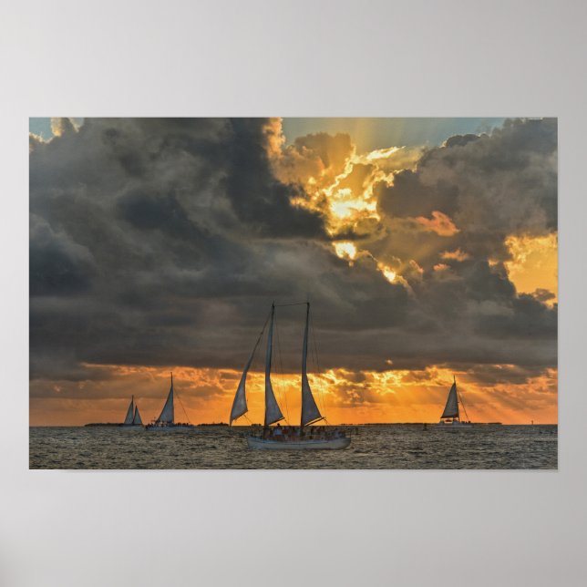 Affiche Tempête imminente au coucher du soleil à Key West, (Devant)