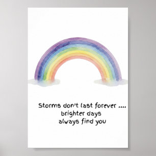 Affiche Tempêtes d'arc-en-ciel à l'aquarelle ne durent pas