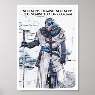 Affiche Templar Knight devise portrait abstrait