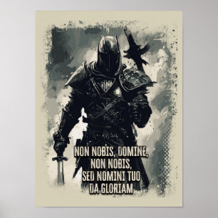 Affiche Templar Knight Motto La citation du croisé