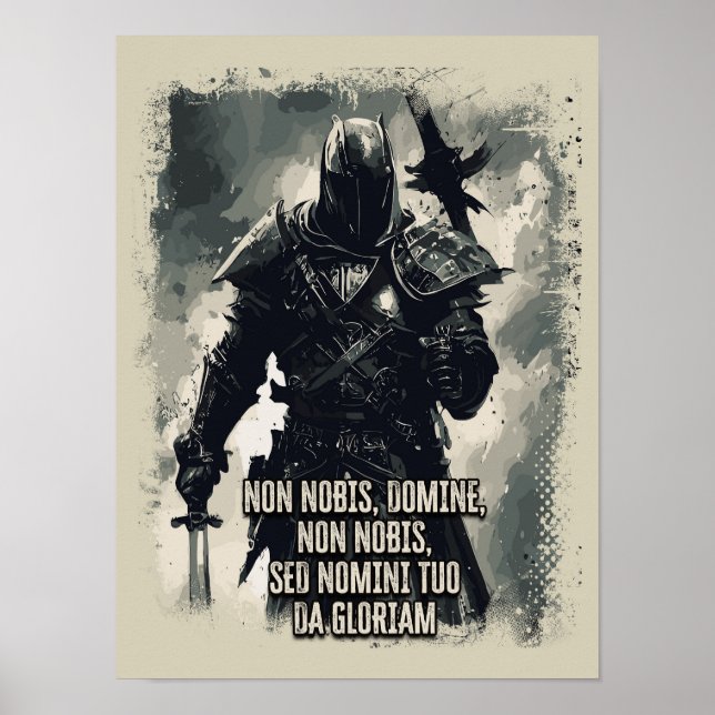 Affiche Templar Knight Motto La citation du croisé (Devant)