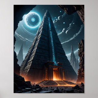 Affiche Temple Alien sur Astéroïde