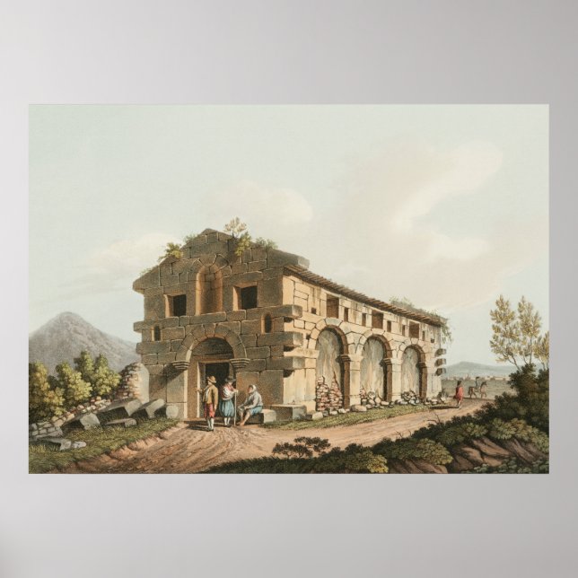 Affiche Temple antique dans l'île de Salina de vues (Devant)
