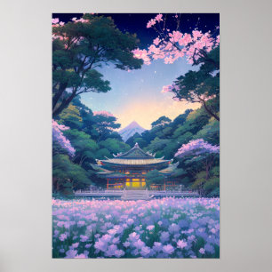 Affiche Temple au bord de la forêt