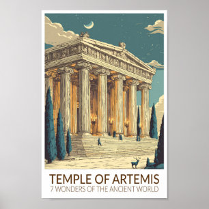 Affiche Temple d'Artémis Sept Merveilles du Monde Art
