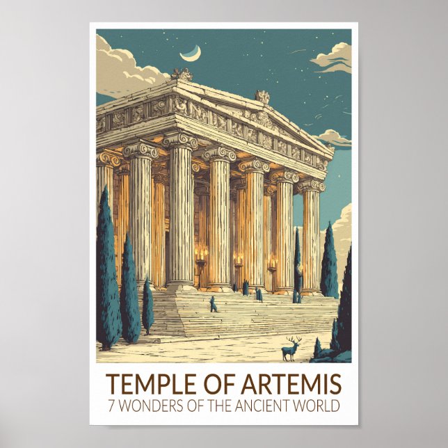 Affiche Temple d'Artémis Sept Merveilles du Monde Art (Devant)