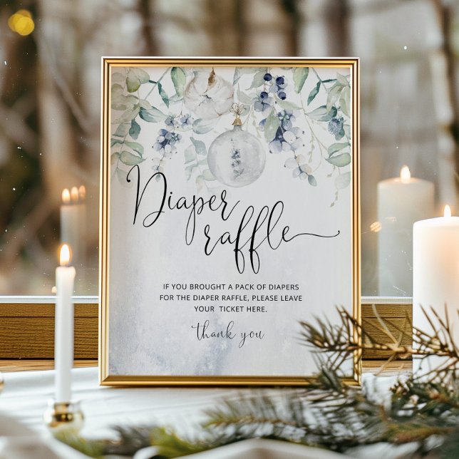 Affiche Temple de Noël d'hiver élégant tombole de couche (Créateur téléchargé)