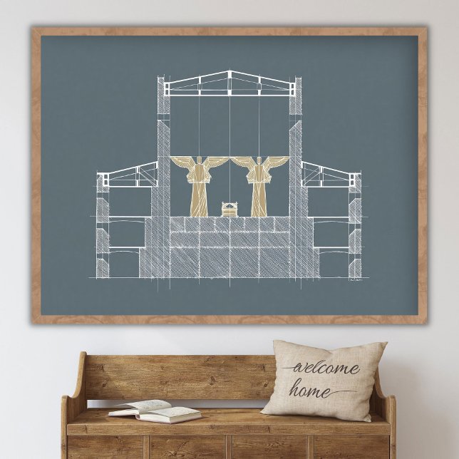 Affiche Temple de Salomon Bleu, Saint des Saints, Mont Sio (Créateur téléchargé)