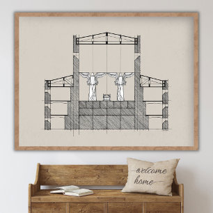 Affiche Temple de Salomon, Saint des Saints, Mont Sion, Vi