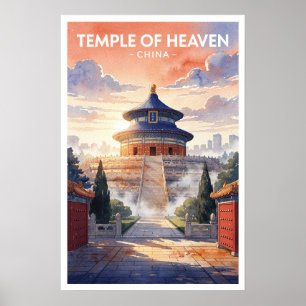 Affiche Temple du Ciel Chine Voyage Vintage