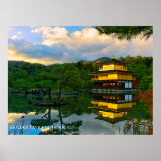 Affiche Temple du Pavillon d'or Kyoto Japon Paysage