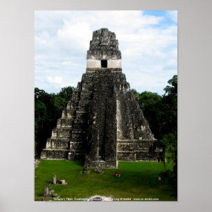 Affiche Temple I, Tikal, Guatemala