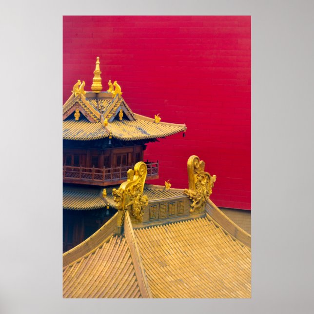 Affiche Temple Jing'an, Shanghai, Chine (Devant)