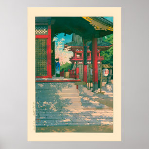 Affiche Temple Meguro Fudo par Kawase Hasui