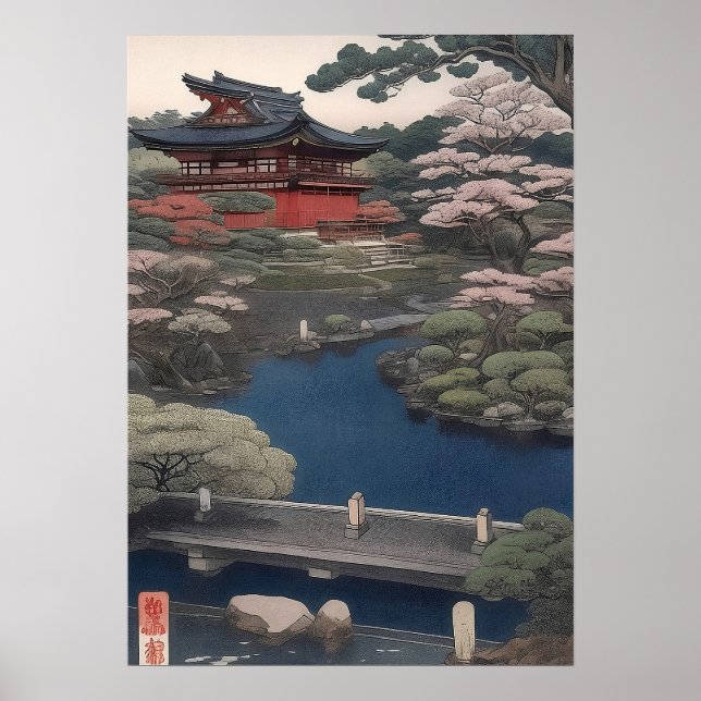 Affiche Temple on the river - Japan (Devant)
