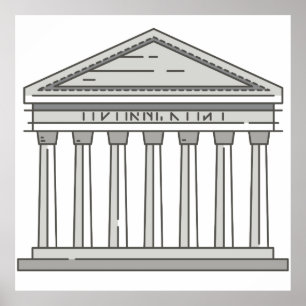 Affiche Temple romain antique WorldLandmark de Panthéon de