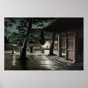 Affiche Temple Takanawa Sengakuji par Tsuchiya Koitsu