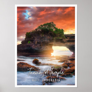 Affiche Temple Tanah Lot au coucher du soleil à Bali Indon