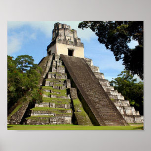 Affiche Temple Tikal Guatemala Maya