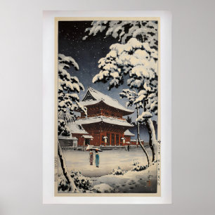Affiche Temple Zozoji dans la neige par Tsuchiya Koitsu V