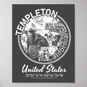 AFFICHE TEMPLETON - CALIFORNIE VINTAGE