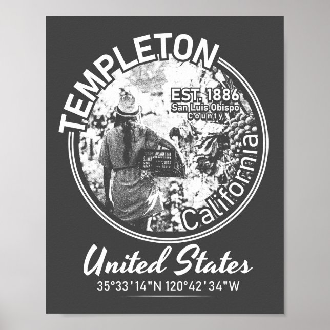 AFFICHE TEMPLETON - CALIFORNIE VINTAGE (Devant)